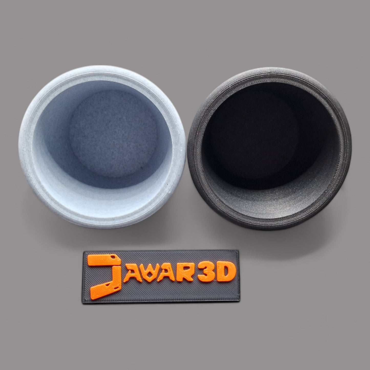 A modern 3D-printed plant pot made from eco-friendly PLA with a minimalist design. Perfect for succulents, cacti, or small plants. Lightweight, durable, and decorative, it blends sustainability with style, ideal for home or office décor. Jawar3d