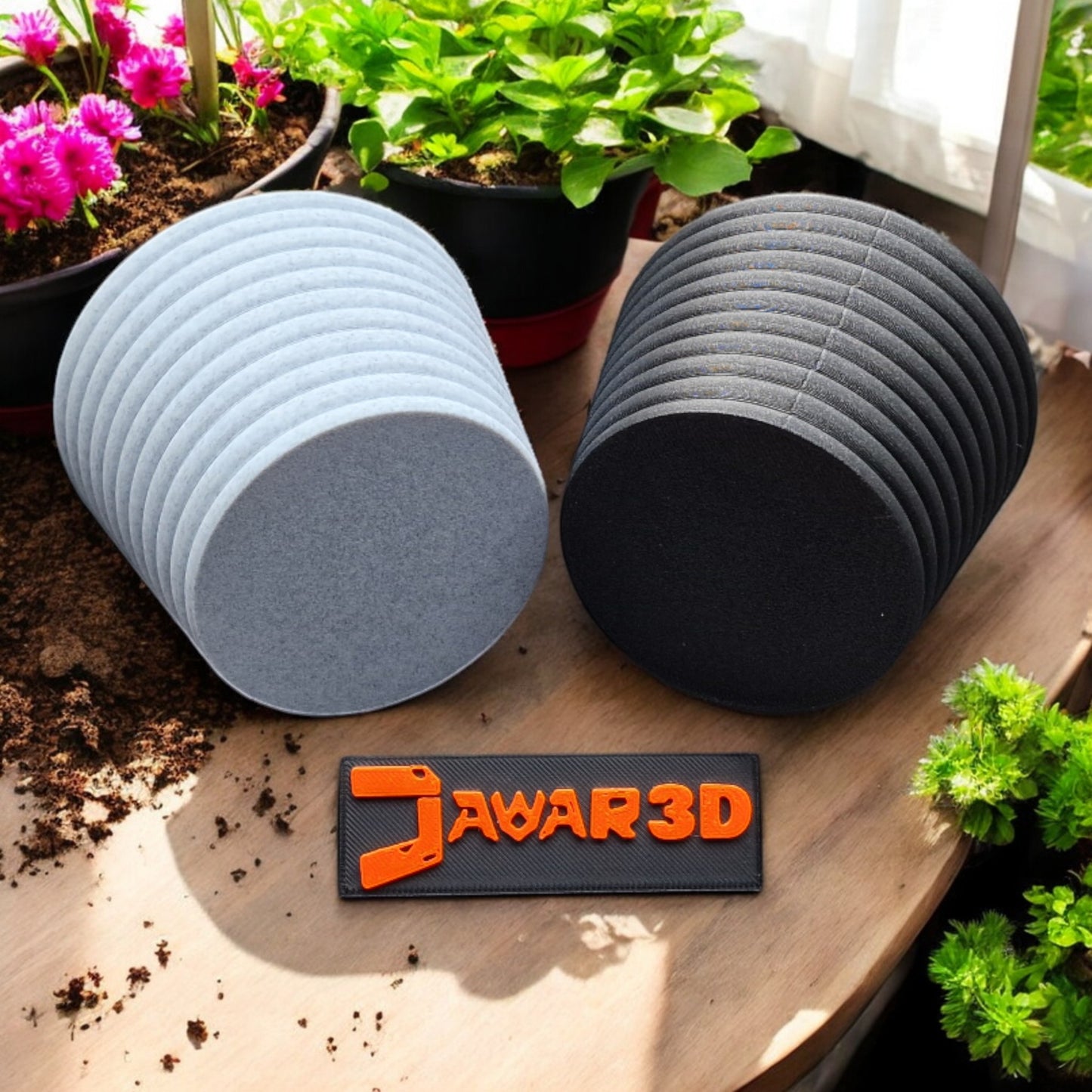 A modern 3D-printed plant pot made from eco-friendly PLA with a minimalist design. Perfect for succulents, cacti, or small plants. Lightweight, durable, and decorative, it blends sustainability with style, ideal for home or office décor. Jawar3d