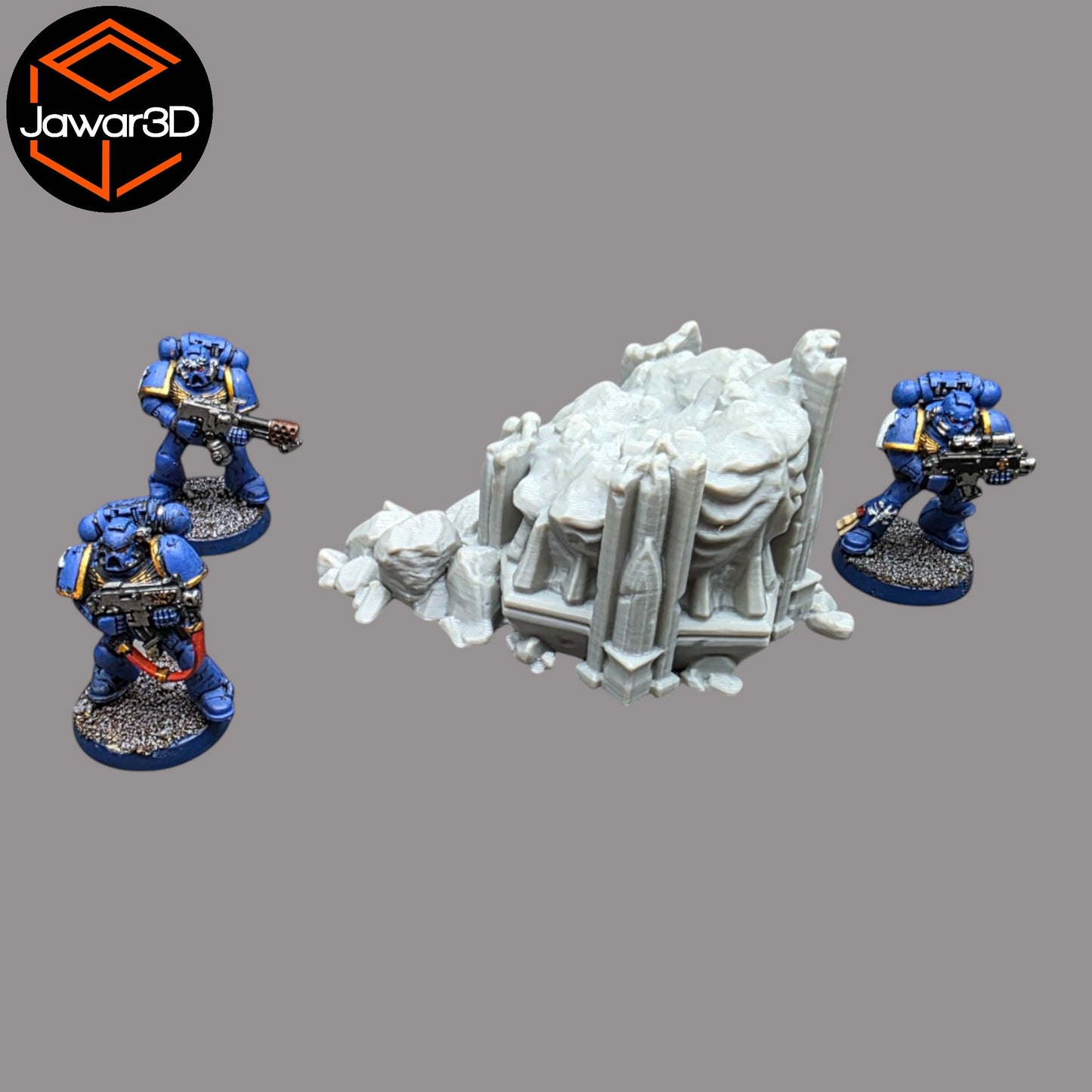 Wargaming 28mm scatter terrain scenery showing 3D-printed item that is compatible with games such as Warhammer 40K, Star Wars Legions, D+D, Dungeons and Dragons, Sci-Fi, Fantasy and other miniature tabletop games. Brand Jawar3d found at www.jawar3d.co.uk.
