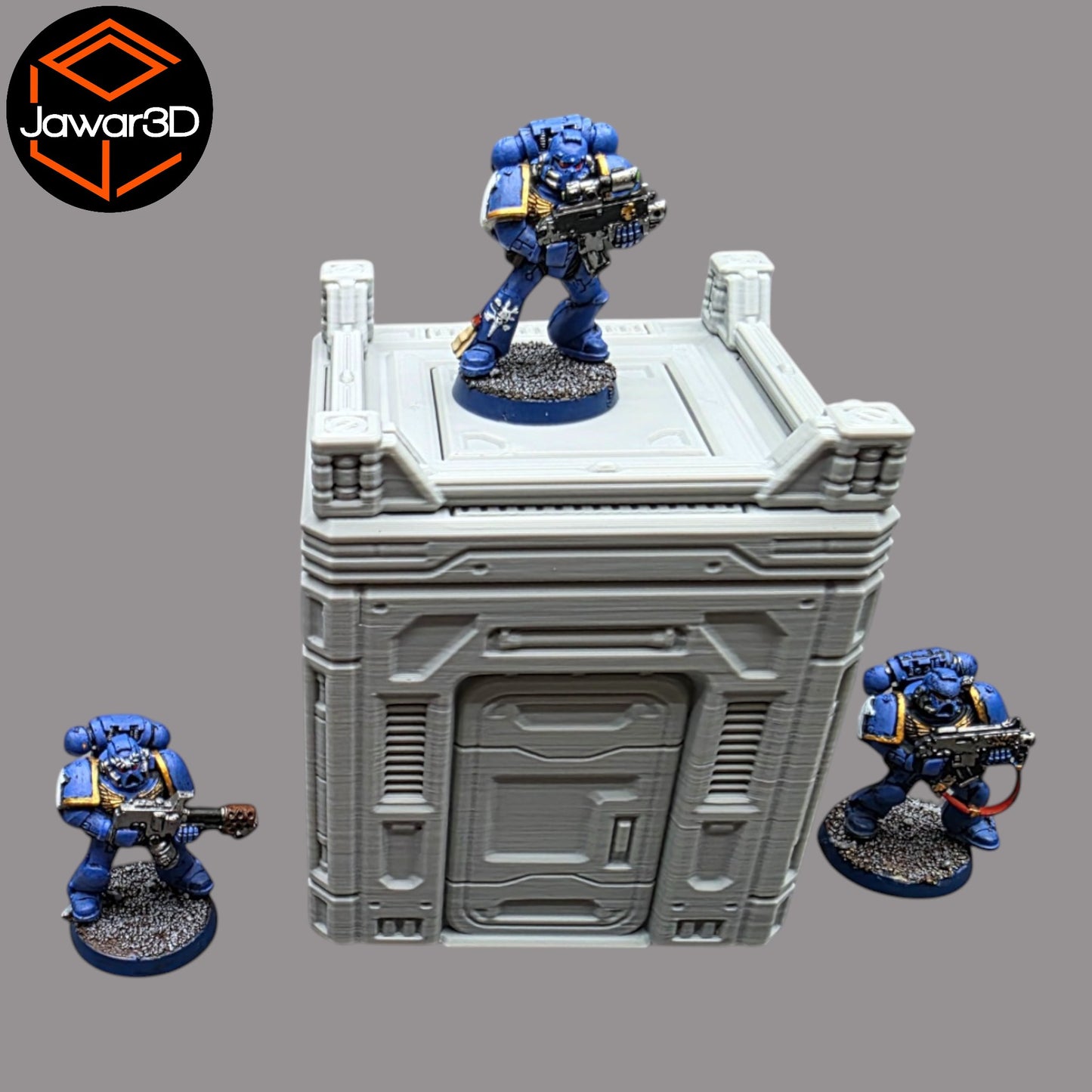 All scenery and terrain is 3D printed using a plant based grey plastic filament (PLA). The shade of grey may vary due to material suppliers and availability, please message if you have a specific requirement. Due to the nature of 3D printing there may be minor imperfections, however all items are quality checked before being posted. The miniature models used for product photos are to show sizing and display purposes only. They are not included in the orders. The 3D Models you receive will be of the same or