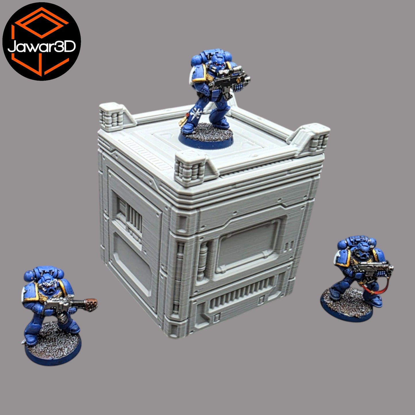 All scenery and terrain is 3D printed using a plant based grey plastic filament (PLA). The shade of grey may vary due to material suppliers and availability, please message if you have a specific requirement. Due to the nature of 3D printing there may be minor imperfections, however all items are quality checked before being posted. The miniature models used for product photos are to show sizing and display purposes only. They are not included in the orders. The 3D Models you receive will be of the same or