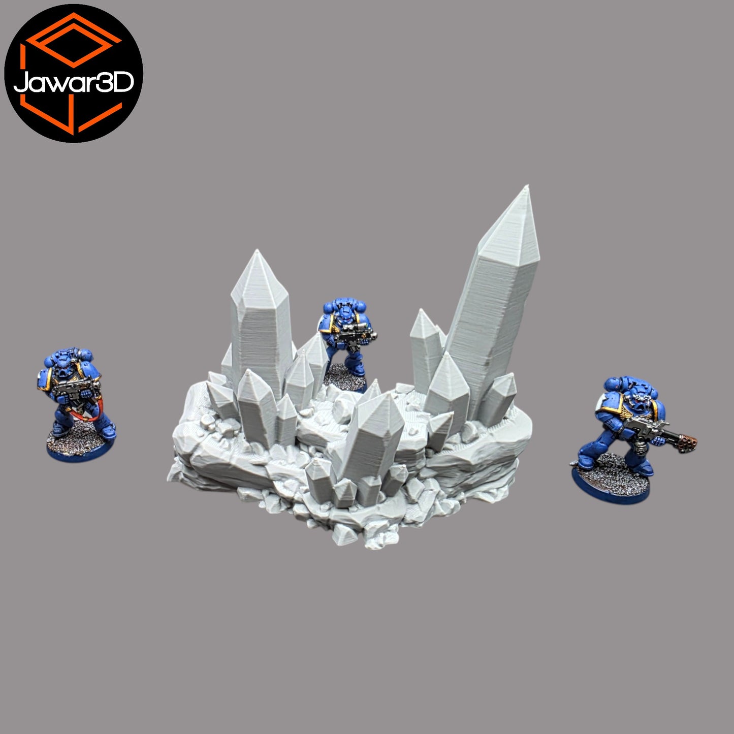 Wargaming 28mm scatter terrain scenery showing 3D-printed Mineral Deposit to be compatible with games such as Warhammer 40K, Star Wars Legions, D+D, Dungeons and Dragons, Sci-Fi, Fantasy and other miniature tabletop games. Brand Jawar3d.