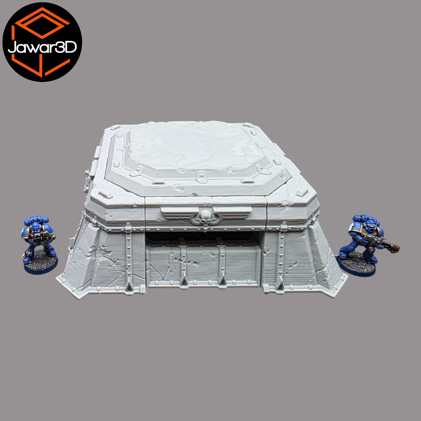Wargaming 28mm scatter terrain scenery showing 3D-printed Trench Bunker to be compatible with games such as Warhammer 40K, Star Wars Legions, D+D, Dungeons and Dragons, Sci-Fi, Fantasy and other miniature tabletop games. Brand Jawar3d.