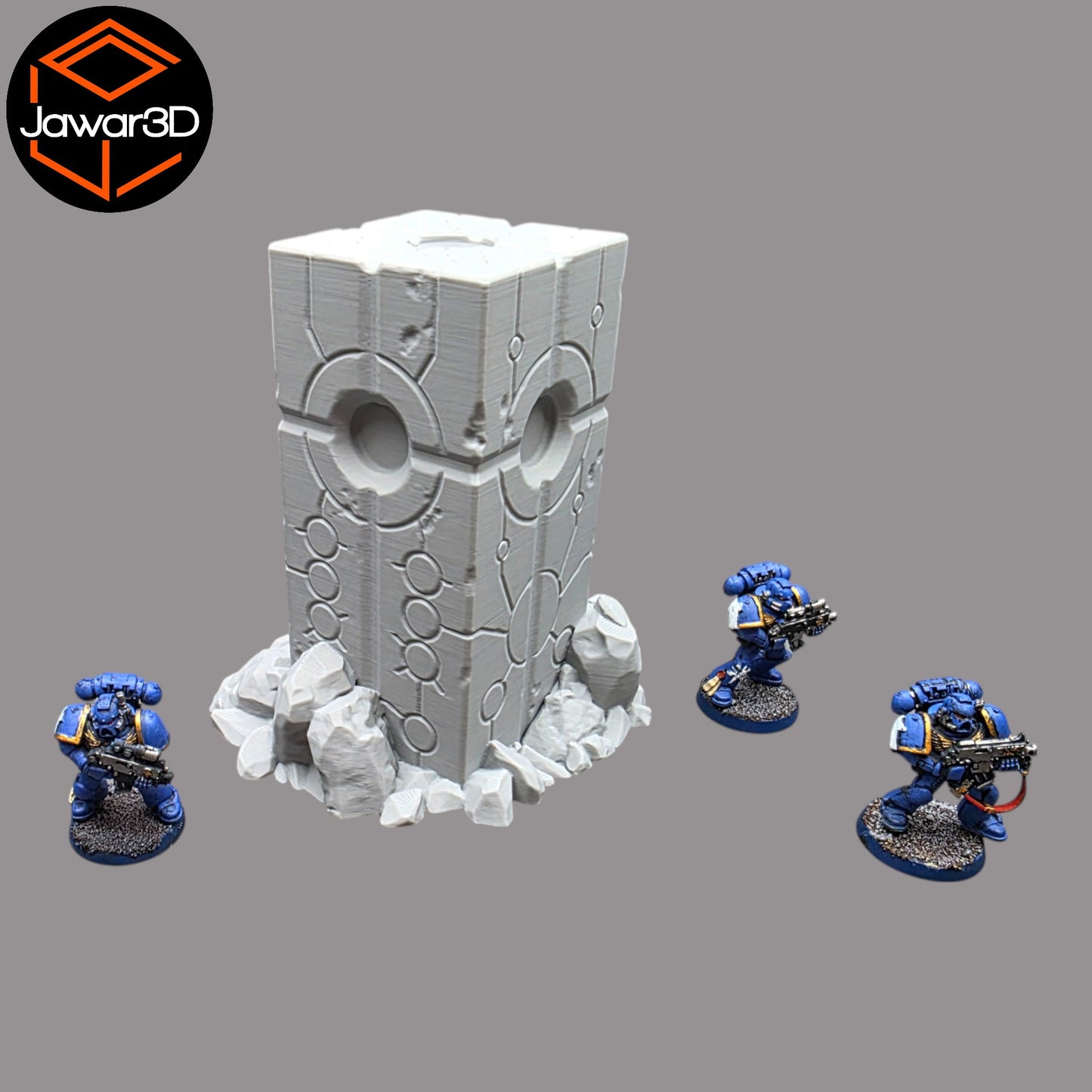 Wargaming 28mm scatter terrain scenery showing 3D-printed item that is compatible with games such as Warhammer 40K, Star Wars Legions, D+D, Dungeons and Dragons, Sci-Fi, Fantasy and other miniature tabletop games. Brand Jawar3d found at www.jawar3d.co.uk.