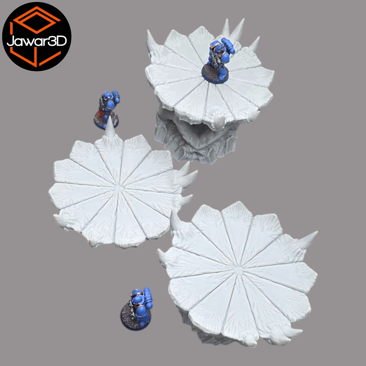 Wargaming 28mm scatter terrain scenery showing 3D-printed item that is compatible with games such as Warhammer 40K, Star Wars Legions, D+D, Dungeons and Dragons, Sci-Fi, Fantasy and other miniature tabletop games. Brand Jawar3d found at www.jawar3d.co.uk.