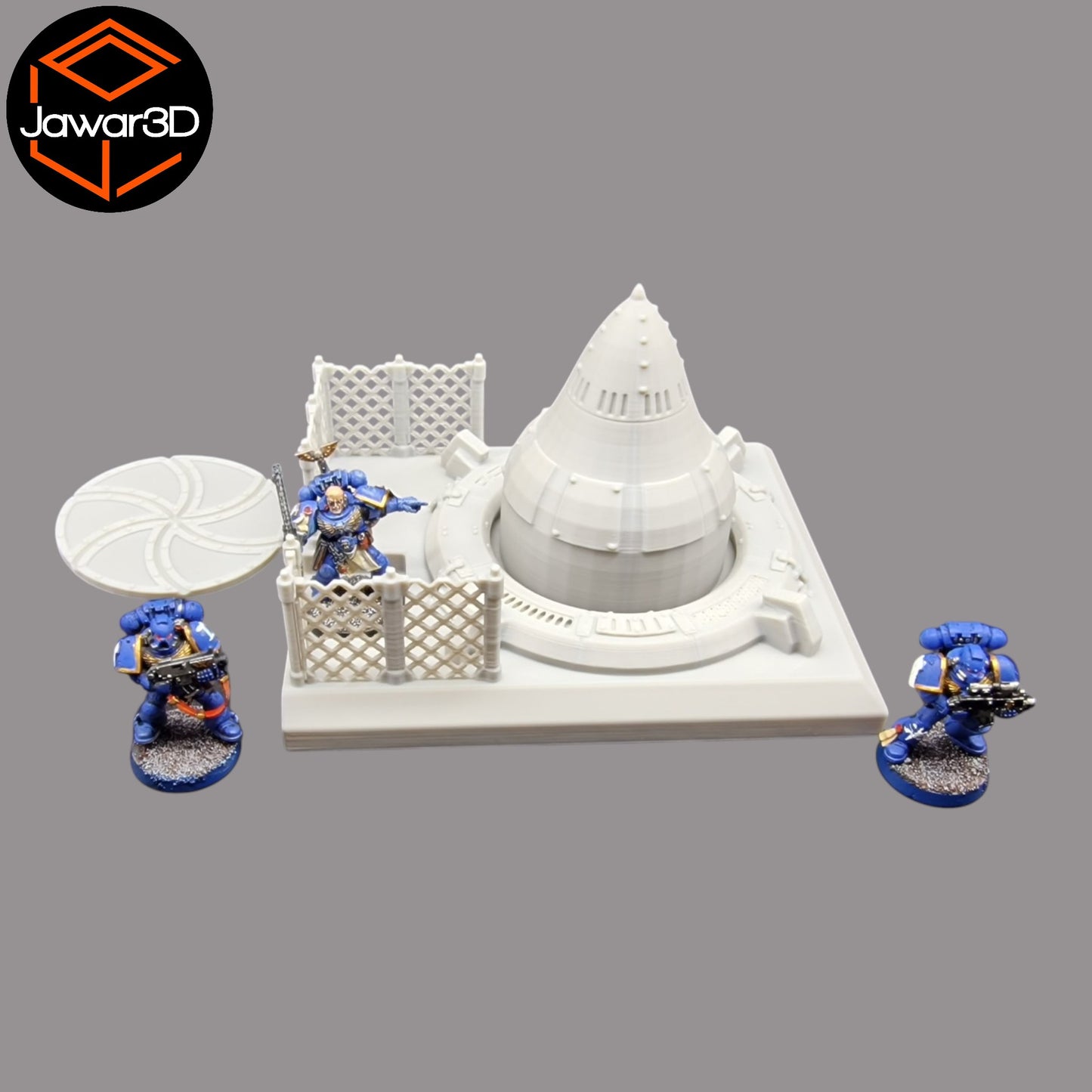 Wargaming 28mm scatter terrain scenery showing 3D-printed item that is compatible with games such as Warhammer 40K, Star Wars Legions, D+D, Dungeons and Dragons, Sci-Fi, Fantasy and other miniature tabletop games. Brand Jawar3d found at www.jawar3d.co.uk.
