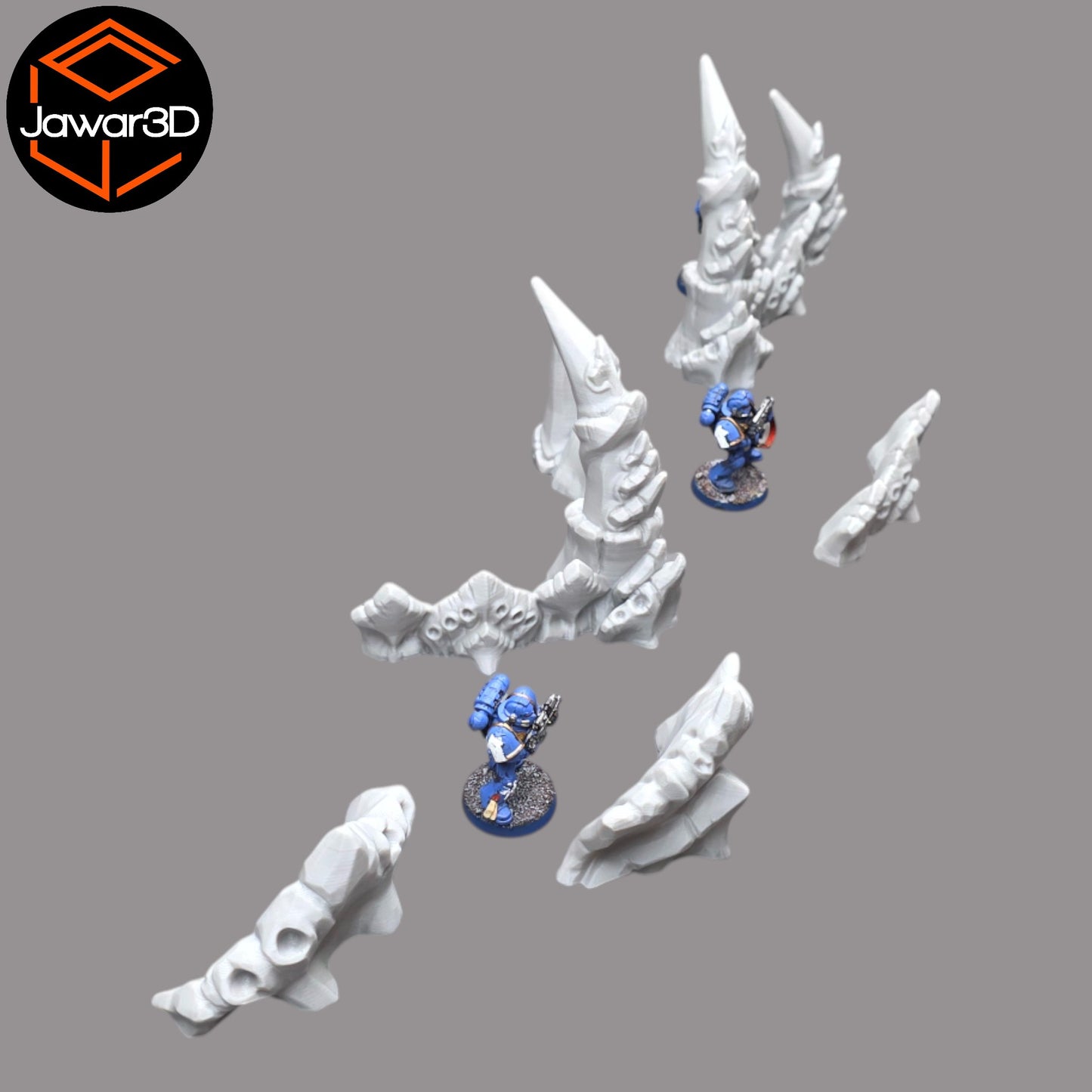 Wargaming 28mm scatter terrain scenery showing 3D-printed item that is compatible with games such as Warhammer 40K, Star Wars Legions, D+D, Dungeons and Dragons, Sci-Fi, Fantasy and other miniature tabletop games. Brand Jawar3d found at www.jawar3d.co.uk.
