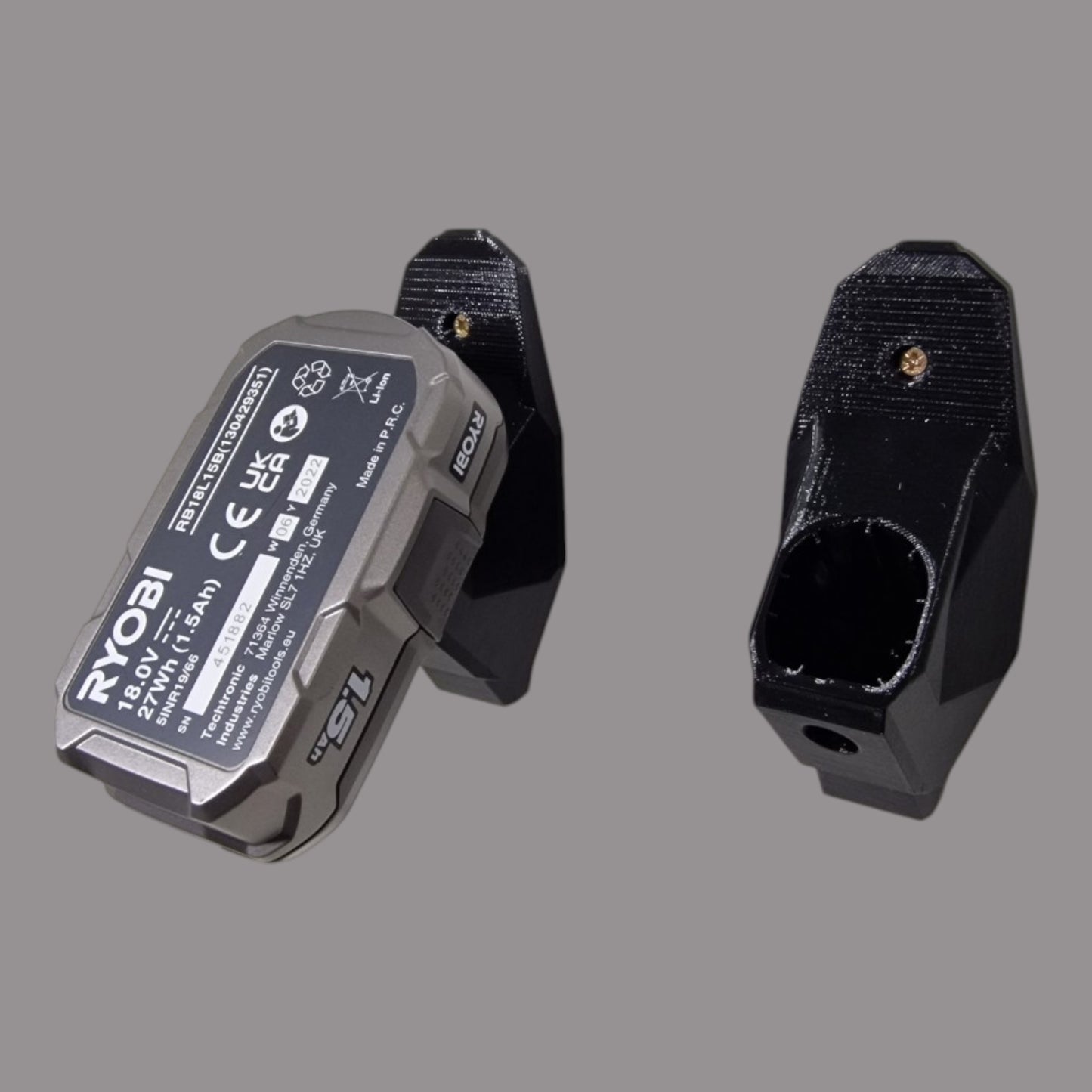 3D Printed Ryobi one+ compatible battery mount