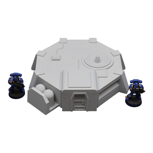 Wargaming 28mm scatter terrain scenery showing 3D-printed item that is compatible with games such as Warhammer 40K, Star Wars Legions, D+D, Dungeons and Dragons, Sci-Fi, Fantasy and other miniature tabletop games. Brand Jawar3d found at www.jawar3d.co.uk.