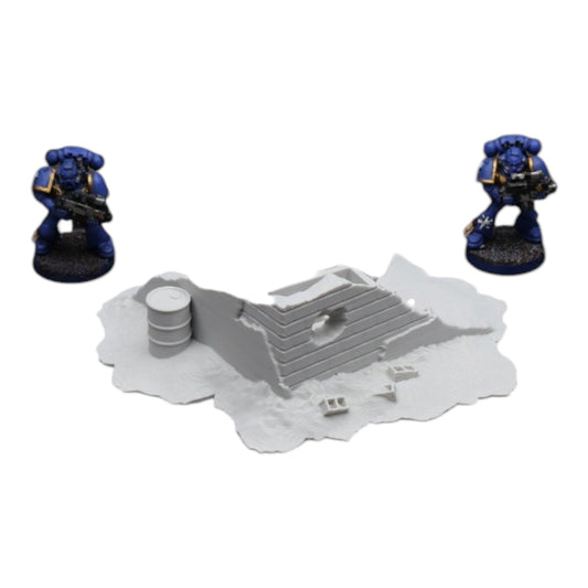 Wargaming 28mm scatter terrain scenery showing 3D-printed item that is compatible with games such as Warhammer 40K, Star Wars Legions, D+D, Dungeons and Dragons, Sci-Fi, Fantasy and other miniature tabletop games. Brand Jawar3d found at www.jawar3d.co.uk.