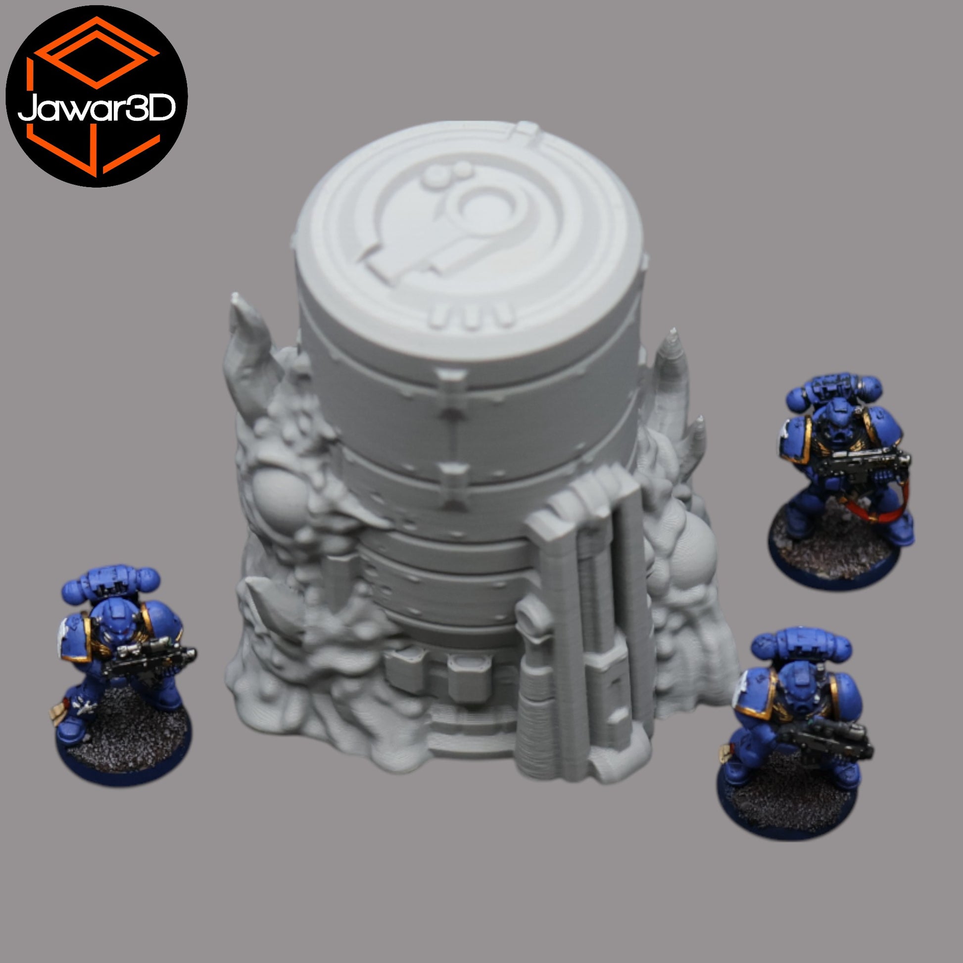 Wargaming 28mm scatter terrain scenery showing 3D-printed item that is compatible with games such as Warhammer 40K, Star Wars Legions, D+D, Dungeons and Dragons, Sci-Fi, Fantasy and other miniature tabletop games. Brand Jawar3d found at www.jawar3d.co.uk.