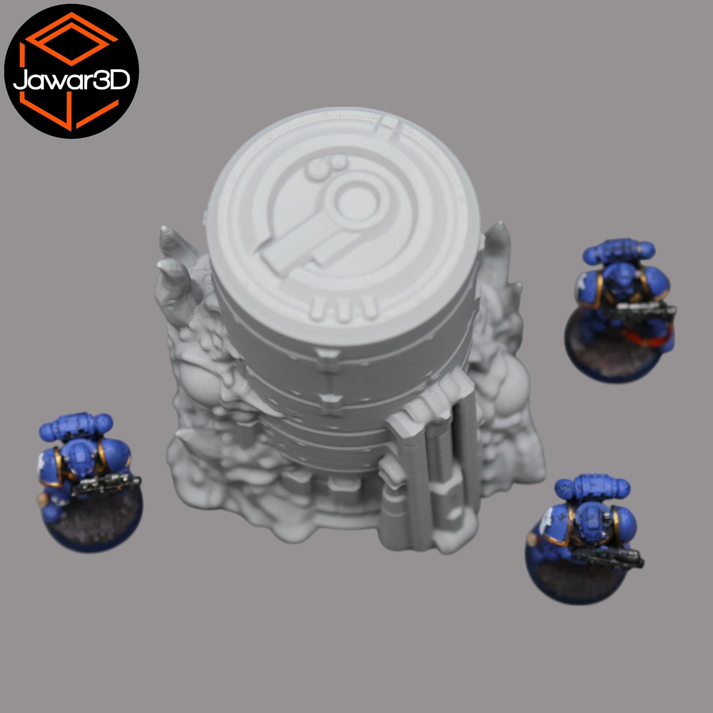 Wargaming 28mm scatter terrain scenery showing 3D-printed item that is compatible with games such as Warhammer 40K, Star Wars Legions, D+D, Dungeons and Dragons, Sci-Fi, Fantasy and other miniature tabletop games. Brand Jawar3d found at www.jawar3d.co.uk.