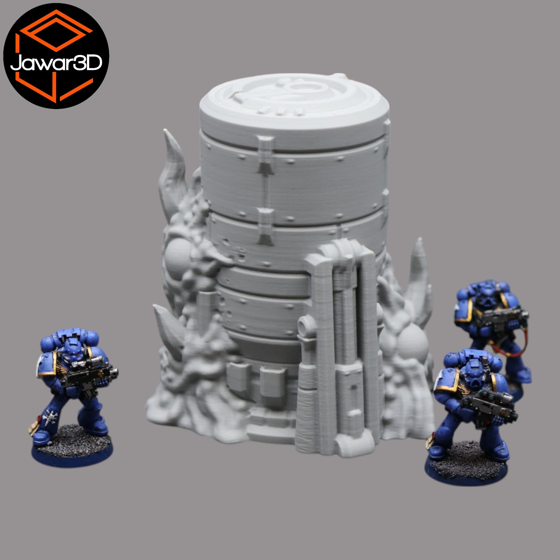 Wargaming 28mm scatter terrain scenery showing 3D-printed item that is compatible with games such as Warhammer 40K, Star Wars Legions, D+D, Dungeons and Dragons, Sci-Fi, Fantasy and other miniature tabletop games. Brand Jawar3d found at www.jawar3d.co.uk.
