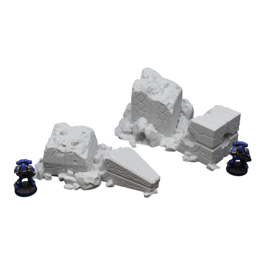 Wargaming 28mm scatter terrain scenery showing 3D-printed item that is compatible with games such as Warhammer 40K, Star Wars Legions, D+D, Dungeons and Dragons, Sci-Fi, Fantasy and other miniature tabletop games. Brand Jawar3d found at www.jawar3d.co.uk.