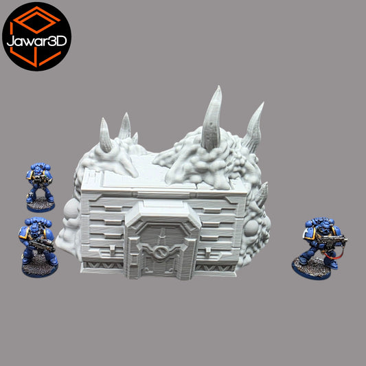Wargaming 28mm scatter terrain scenery showing 3D-printed item that is compatible with games such as Warhammer 40K, Star Wars Legions, D+D, Dungeons and Dragons, Sci-Fi, Fantasy and other miniature tabletop games. Brand Jawar3d found at www.jawar3d.co.uk.