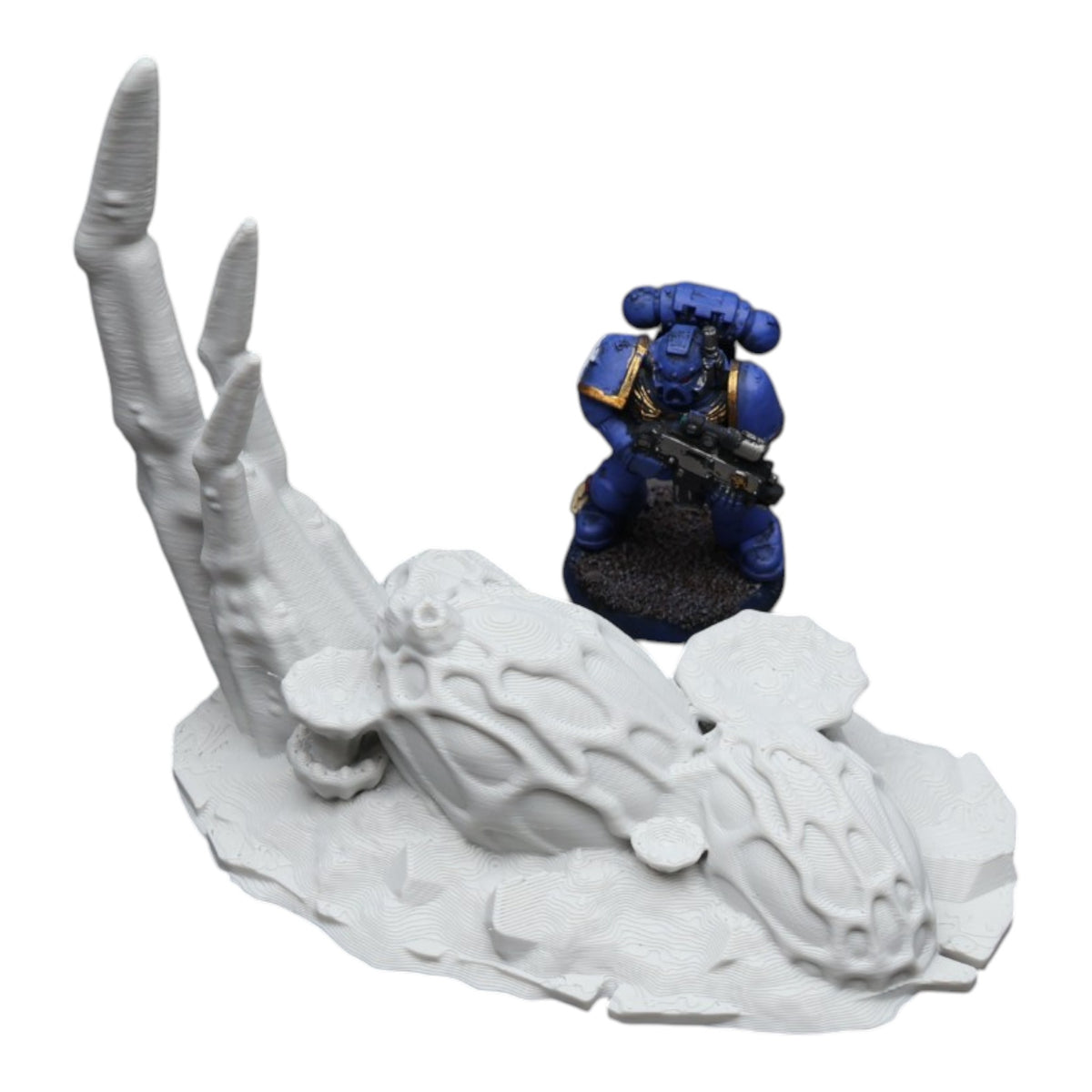 Wargaming 28mm scatter terrain scenery showing 3D-printed item that is compatible with games such as Warhammer 40K, Star Wars Legions, D+D, Dungeons and Dragons, Sci-Fi, Fantasy and other miniature tabletop games. Brand Jawar3d found at www.jawar3d.co.uk.