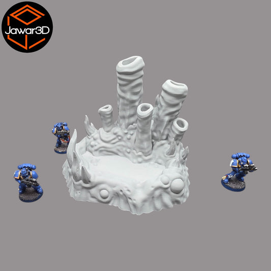 Wargaming 28mm scatter terrain scenery showing 3D-printed item that is compatible with games such as Warhammer 40K, Star Wars Legions, D+D, Dungeons and Dragons, Sci-Fi, Fantasy and other miniature tabletop games. Brand Jawar3d found at www.jawar3d.co.uk.