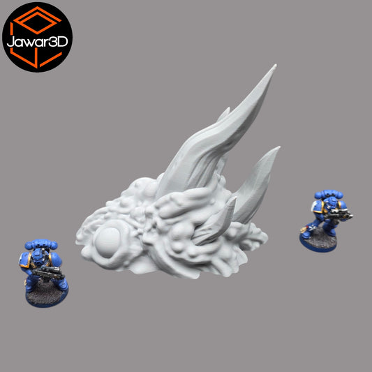 Wargaming 28mm scatter terrain scenery showing 3D-printed item that is compatible with games such as Warhammer 40K, Star Wars Legions, D+D, Dungeons and Dragons, Sci-Fi, Fantasy and other miniature tabletop games. Brand Jawar3d found at www.jawar3d.co.uk.