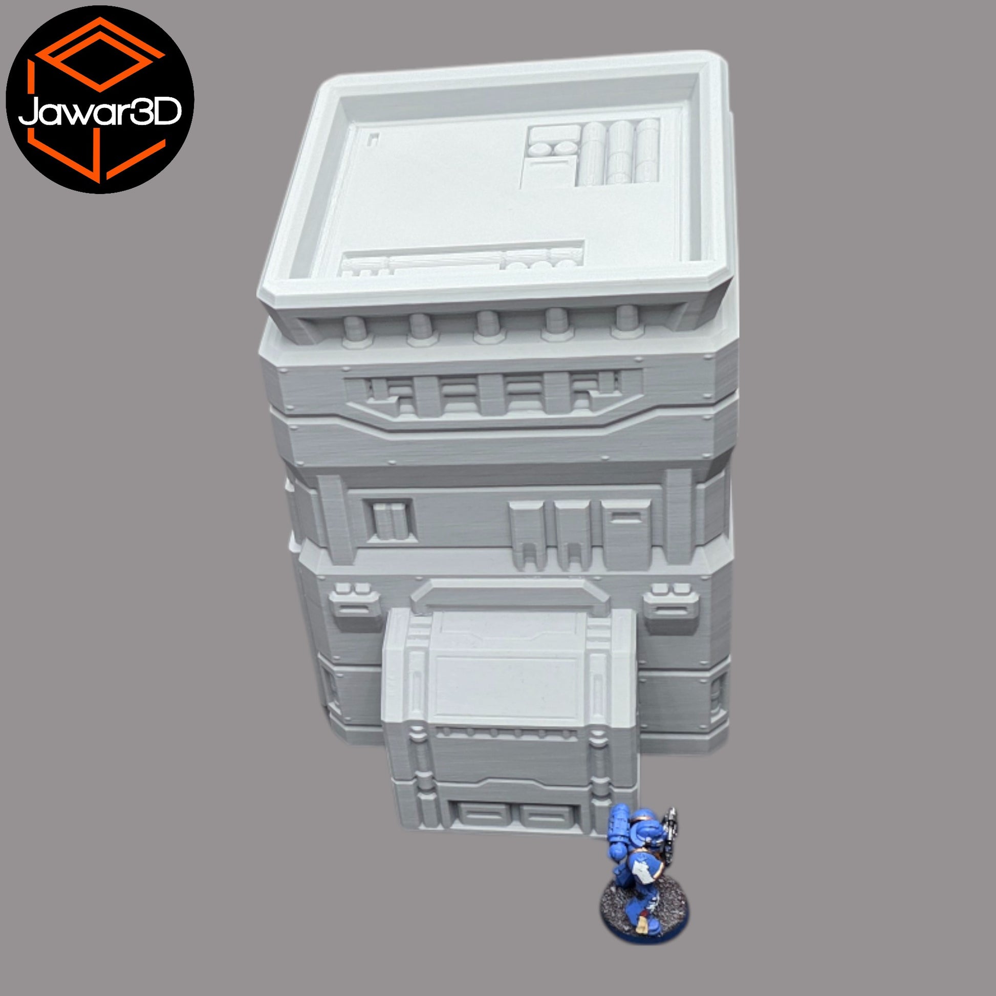 Wargaming 28mm scatter terrain scenery showing 3D-printed item that is compatible with games such as Warhammer 40K, Star Wars Legions, D+D, Dungeons and Dragons, Sci-Fi, Fantasy and other miniature tabletop games. Brand Jawar3d found at www.jawar3d.co.uk.