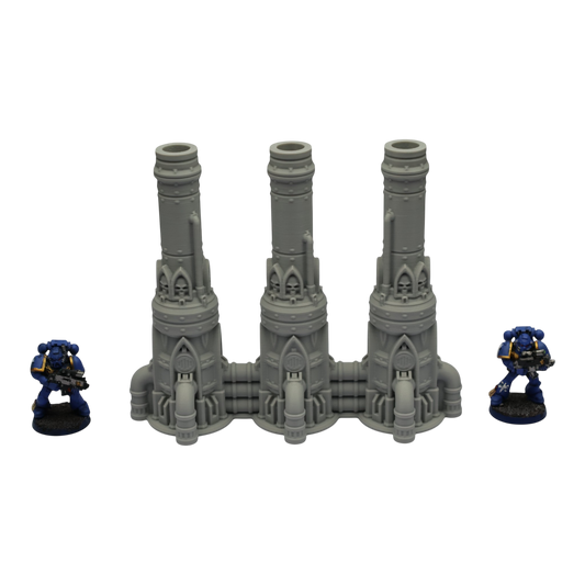 Triple Smokestack - 28mm Wargaming Scatter Terrain Scenery Tabletop Grimdark