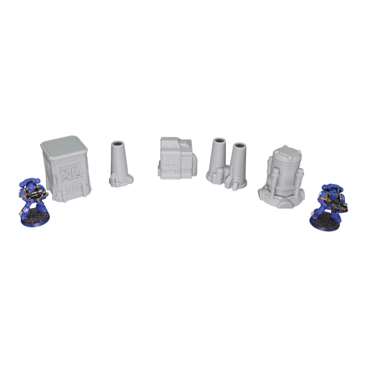 Industrial Set #1 - 28mm Wargaming Scatter Terrain Scenery Tabletop Grimdark