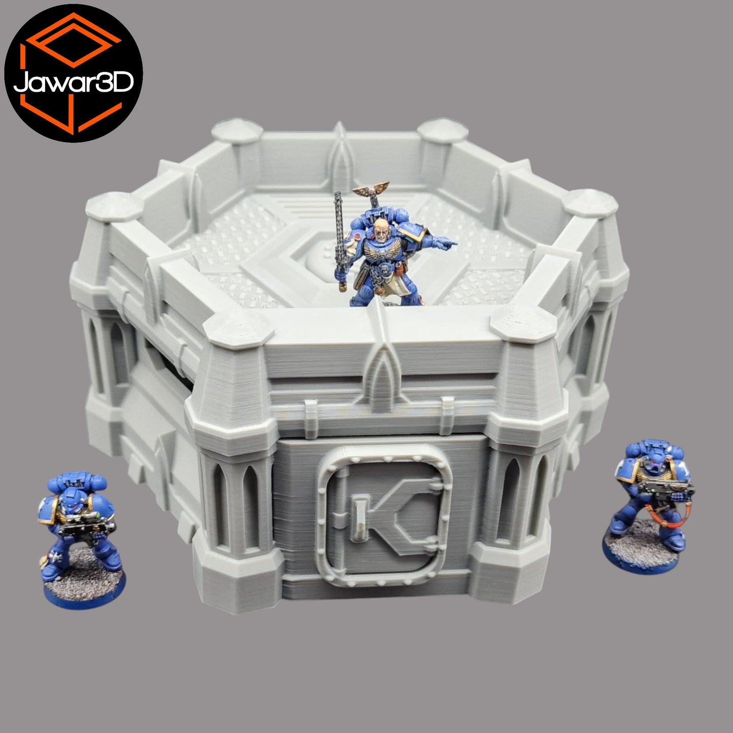 Wargaming 28mm scatter terrain scenery showing 3D-printed item that is compatible with games such as Warhammer 40K, Star Wars Legions, D+D, Dungeons and Dragons, Sci-Fi, Fantasy and other miniature tabletop games. Brand Jawar3d found at www.jawar3d.co.uk.