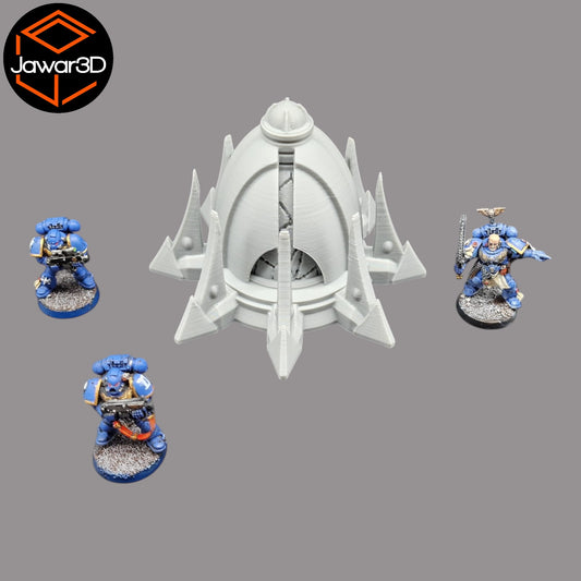 Wargaming 28mm scatter terrain scenery showing 3D-printed item that is compatible with games such as Warhammer 40K, Star Wars Legions, D+D, Dungeons and Dragons, Sci-Fi, Fantasy and other miniature tabletop games. Brand Jawar3d found at www.jawar3d.co.uk.