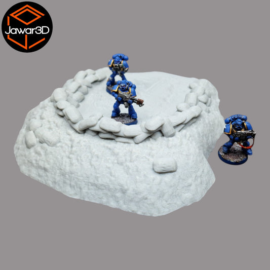 Wargaming 28mm scatter terrain scenery showing 3D-printed item that is compatible with games such as Warhammer 40K, Star Wars Legions, D+D, Dungeons and Dragons, Sci-Fi, Fantasy and other miniature tabletop games. Brand Jawar3d found at www.jawar3d.co.uk.