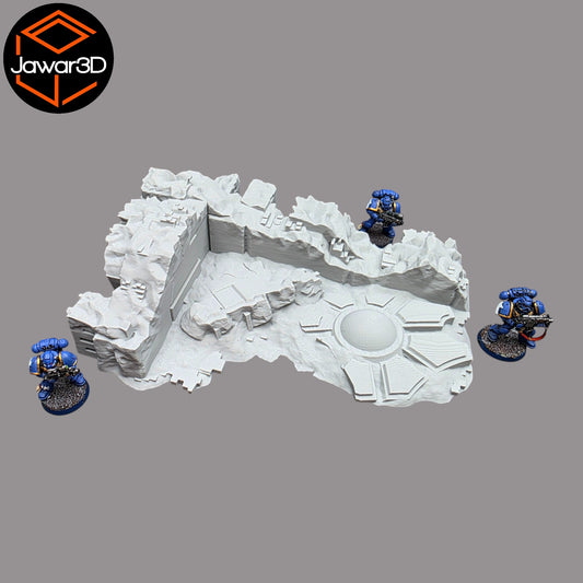 Wargaming 28mm scatter terrain scenery showing 3D-printed item that is compatible with games such as Warhammer 40K, Star Wars Legions, D+D, Dungeons and Dragons, Sci-Fi, Fantasy and other miniature tabletop games. Brand Jawar3d found at www.jawar3d.co.uk.