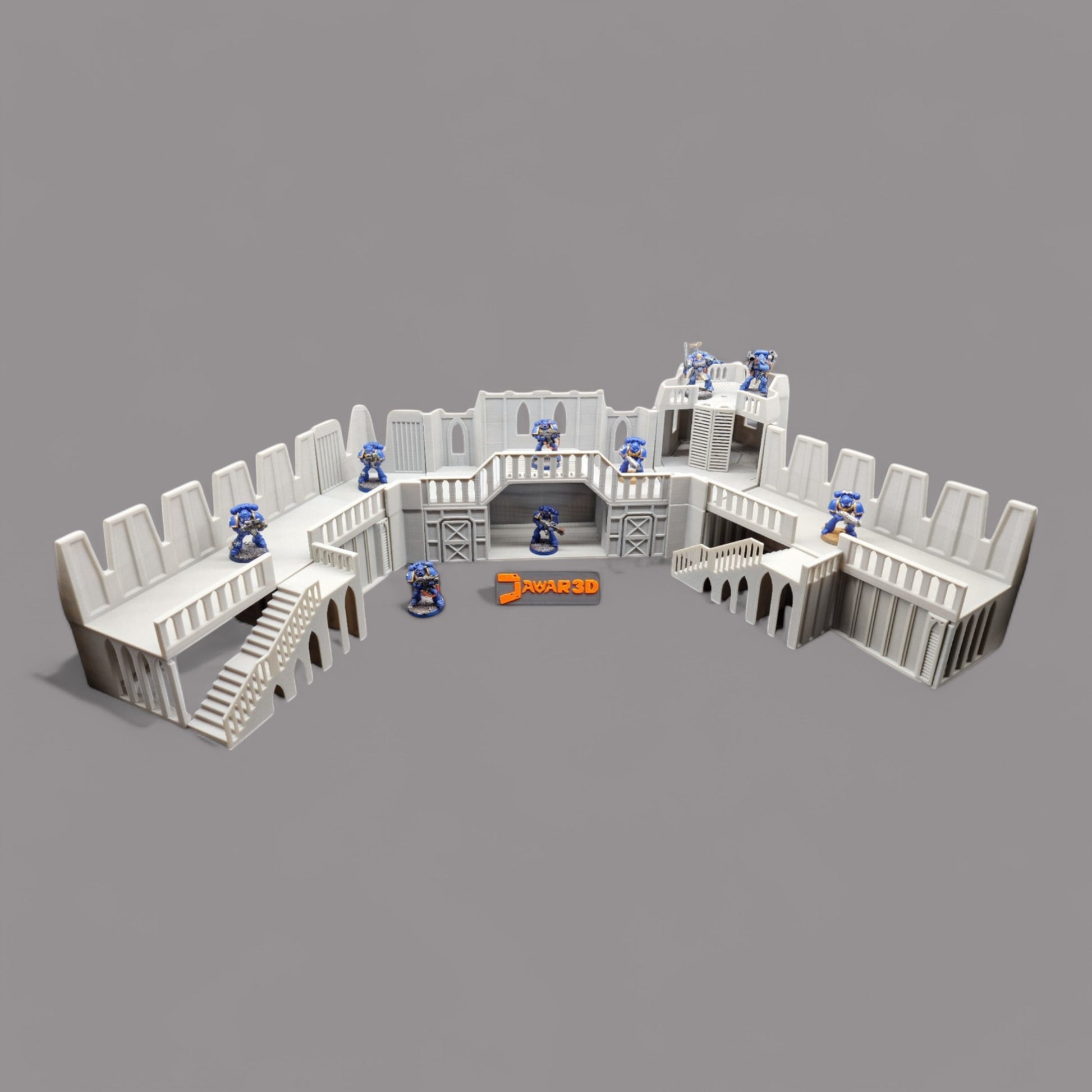 Wargaming 28mm scatter terrain scenery showing 3D-printed Base_Set to be compatible with games such as Warhammer 40K, Star Wars Legions, D+D, Dungeons and Dragons, Sci-Fi, Fantasy and other miniature tabletop games. Brand Jawar3d.