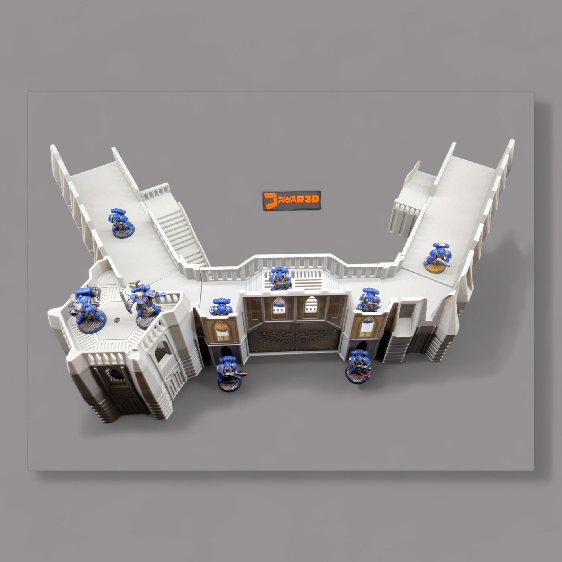 Wargaming 28mm scatter terrain scenery showing 3D-printed Base_Set to be compatible with games such as Warhammer 40K, Star Wars Legions, D+D, Dungeons and Dragons, Sci-Fi, Fantasy and other miniature tabletop games. Brand Jawar3d.