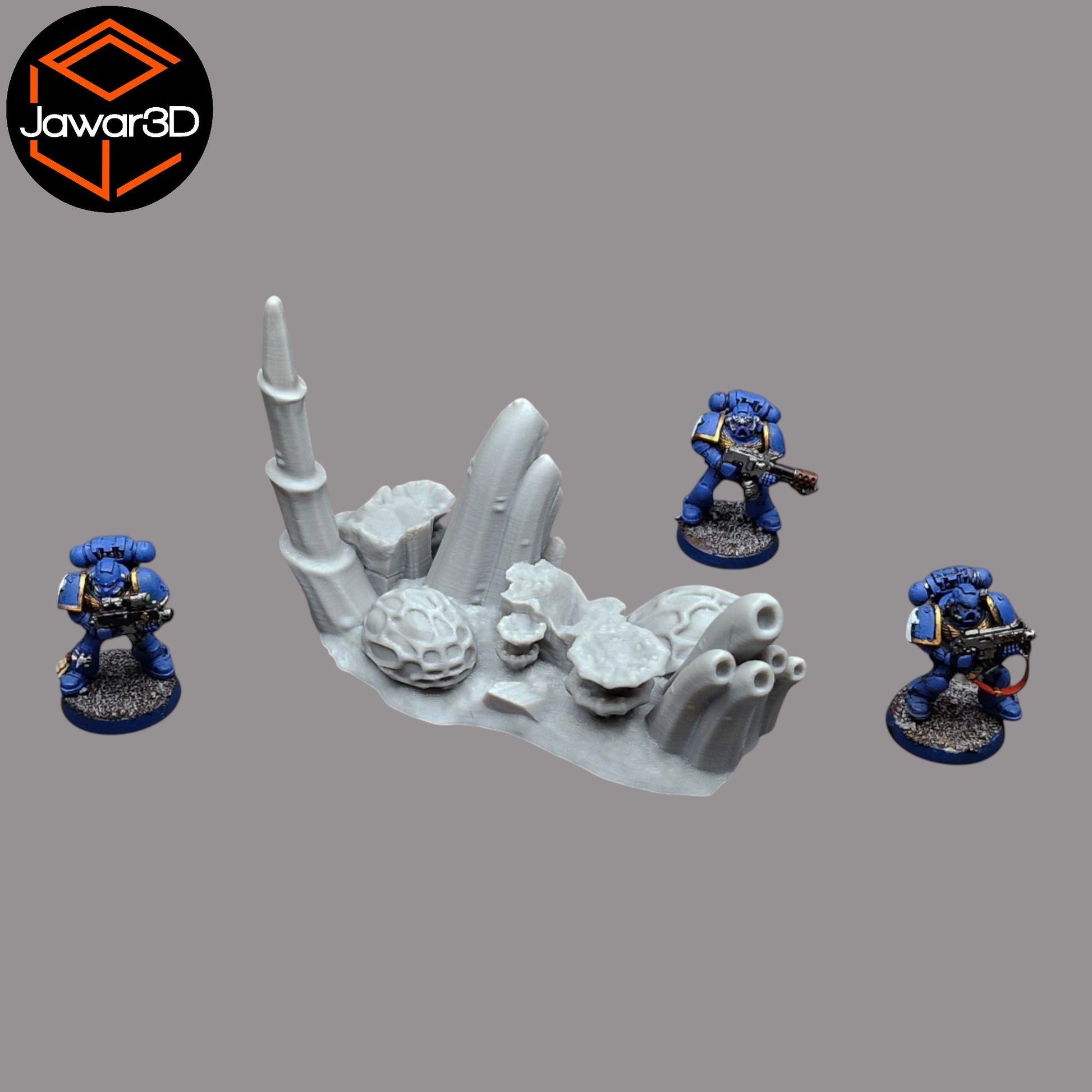 Wargaming 28mm scatter terrain scenery showing 3D-printed item that is compatible with games such as Warhammer 40K, Star Wars Legions, D+D, Dungeons and Dragons, Sci-Fi, Fantasy and other miniature tabletop games. Brand Jawar3d found at www.jawar3d.co.uk.