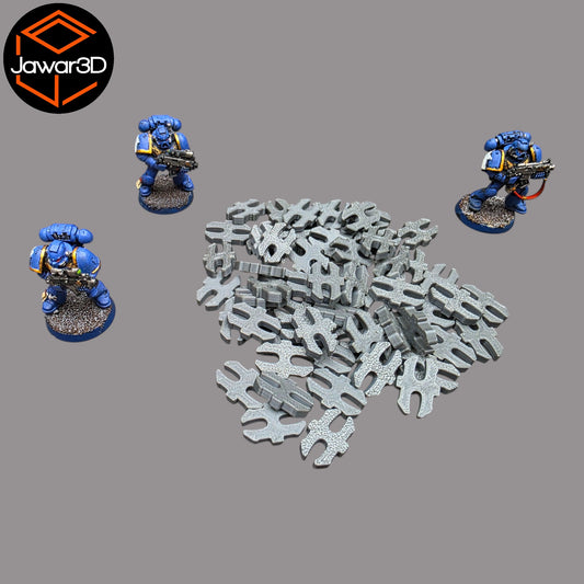 Wargaming 28mm scatter terrain scenery showing 3D-printed item that is compatible with games such as Warhammer 40K, Star Wars Legions, D+D, Dungeons and Dragons, Sci-Fi, Fantasy and other miniature tabletop games. Brand Jawar3d found at www.jawar3d.co.uk.
