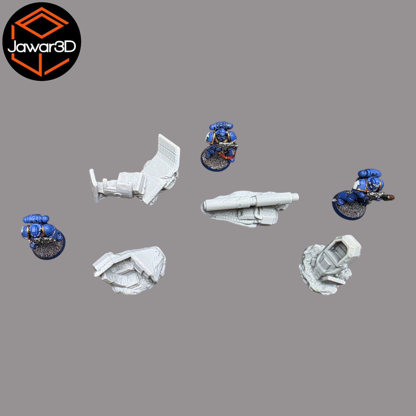 Wargaming 28mm scatter terrain scenery showing 3D-printed item that is compatible with games such as Warhammer 40K, Star Wars Legions, D+D, Dungeons and Dragons, Sci-Fi, Fantasy and other miniature tabletop games. Brand Jawar3d found at www.jawar3d.co.uk.