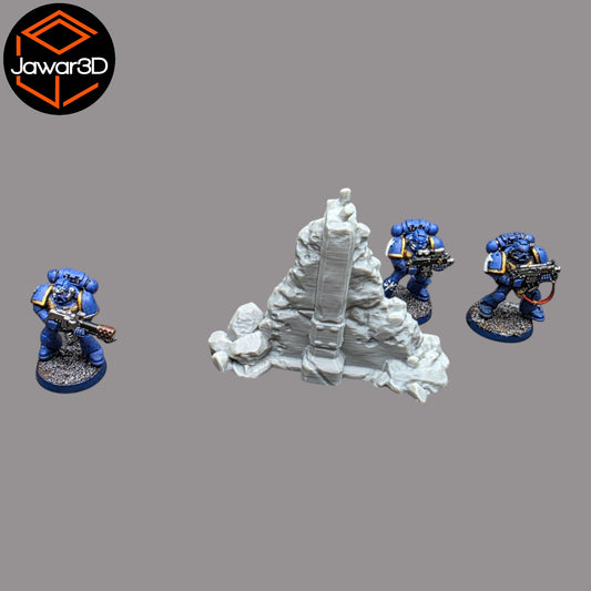 Wargaming 28mm scatter terrain scenery showing 3D-printed item that is compatible with games such as Warhammer 40K, Star Wars Legions, D+D, Dungeons and Dragons, Sci-Fi, Fantasy and other miniature tabletop games. Brand Jawar3d found at www.jawar3d.co.uk.