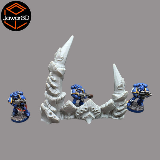Wargaming 28mm scatter terrain scenery showing 3D-printed item that is compatible with games such as Warhammer 40K, Star Wars Legions, D+D, Dungeons and Dragons, Sci-Fi, Fantasy and other miniature tabletop games. Brand Jawar3d found at www.jawar3d.co.uk.