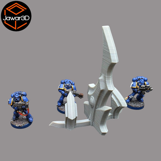 Wargaming 28mm scatter terrain scenery showing 3D-printed item that is compatible with games such as Warhammer 40K, Star Wars Legions, D+D, Dungeons and Dragons, Sci-Fi, Fantasy and other miniature tabletop games. Brand Jawar3d found at www.jawar3d.co.uk.