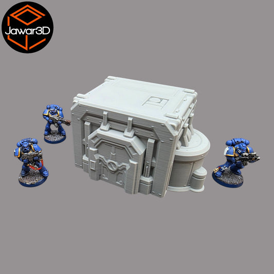 Wargaming 28mm scatter terrain scenery showing 3D-printed item that is compatible with games such as Warhammer 40K, Star Wars Legions, D+D, Dungeons and Dragons, Sci-Fi, Fantasy and other miniature tabletop games. Brand Jawar3d found at www.jawar3d.co.uk.