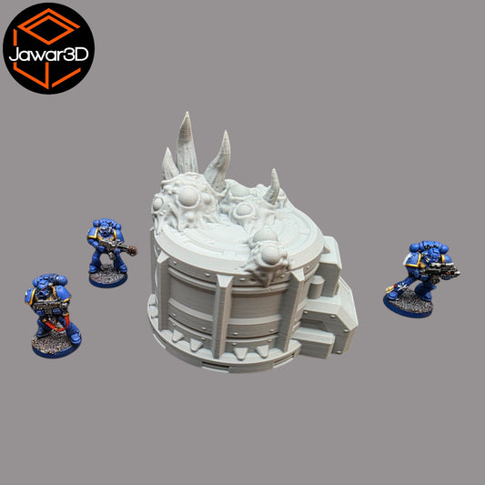 Wargaming 28mm scatter terrain scenery showing 3D-printed item that is compatible with games such as Warhammer 40K, Star Wars Legions, D+D, Dungeons and Dragons, Sci-Fi, Fantasy and other miniature tabletop games. Brand Jawar3d found at www.jawar3d.co.uk.