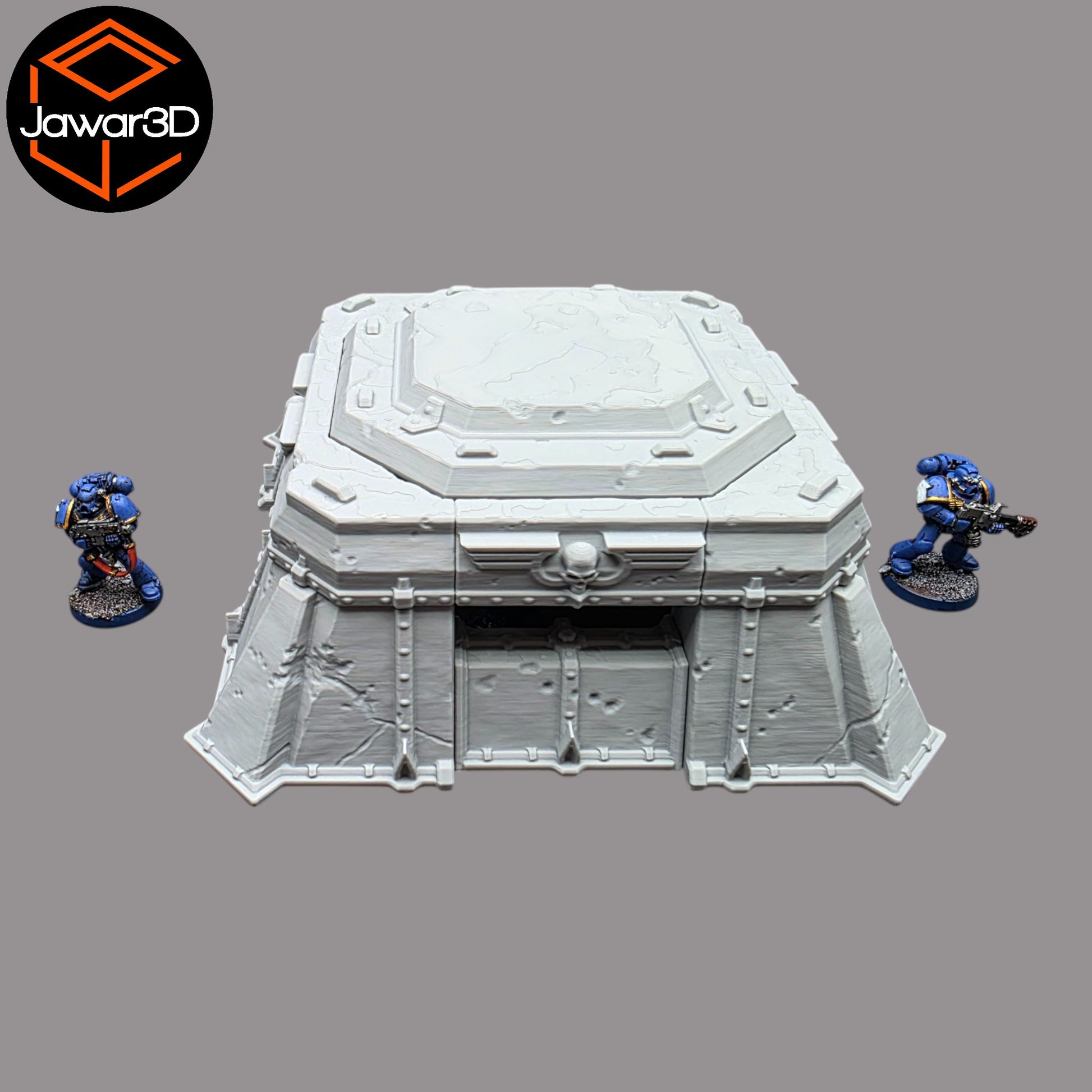 Wargaming 28mm scatter terrain scenery showing 3D-printed Trench Bunker to be compatible with games such as Warhammer 40K, Star Wars Legions, D+D, Dungeons and Dragons, Sci-Fi, Fantasy and other miniature tabletop games. Brand Jawar3d.