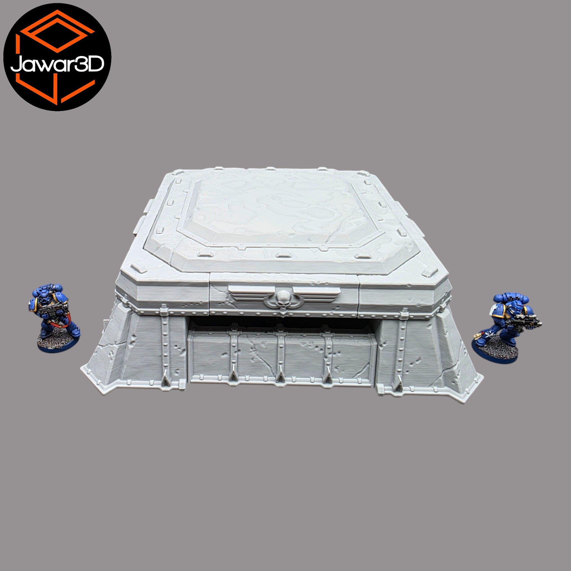 Wargaming 28mm scatter terrain scenery showing 3D-printed Trench Bunker to be compatible with games such as Warhammer 40K, Star Wars Legions, D+D, Dungeons and Dragons, Sci-Fi, Fantasy and other miniature tabletop games. Brand Jawar3d.