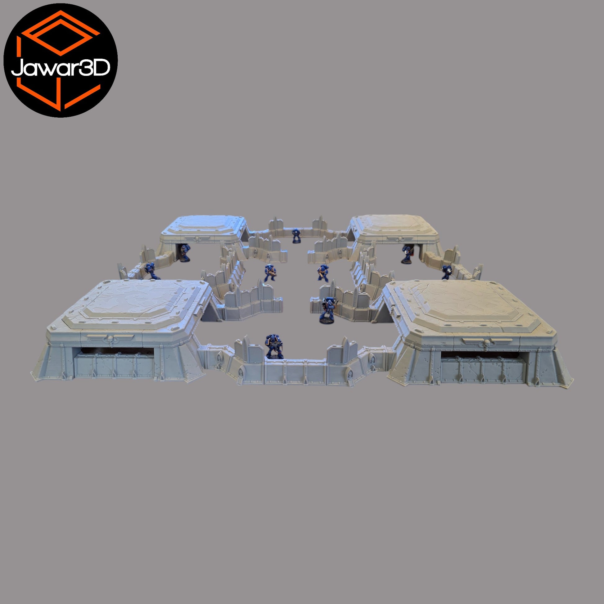 Wargaming 28mm scatter terrain scenery showing 3D-printed Trench Bunker to be compatible with games such as Warhammer 40K, Star Wars Legions, D+D, Dungeons and Dragons, Sci-Fi, Fantasy and other miniature tabletop games. Brand Jawar3d.
