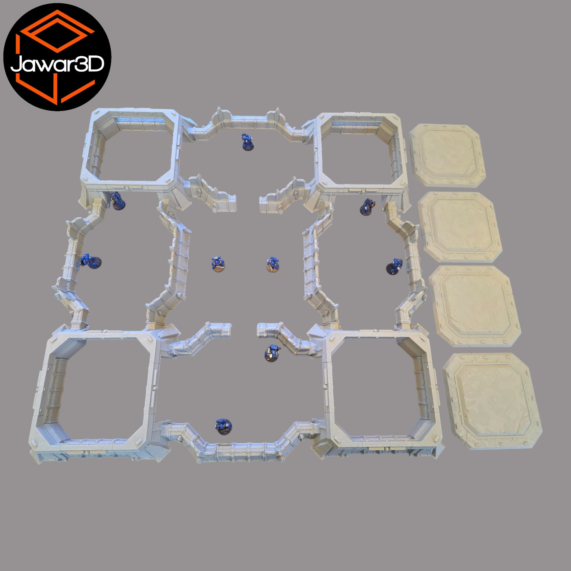 Wargaming 28mm scatter terrain scenery showing 3D-printed Trench Bunker to be compatible with games such as Warhammer 40K, Star Wars Legions, D+D, Dungeons and Dragons, Sci-Fi, Fantasy and other miniature tabletop games. Brand Jawar3d.
