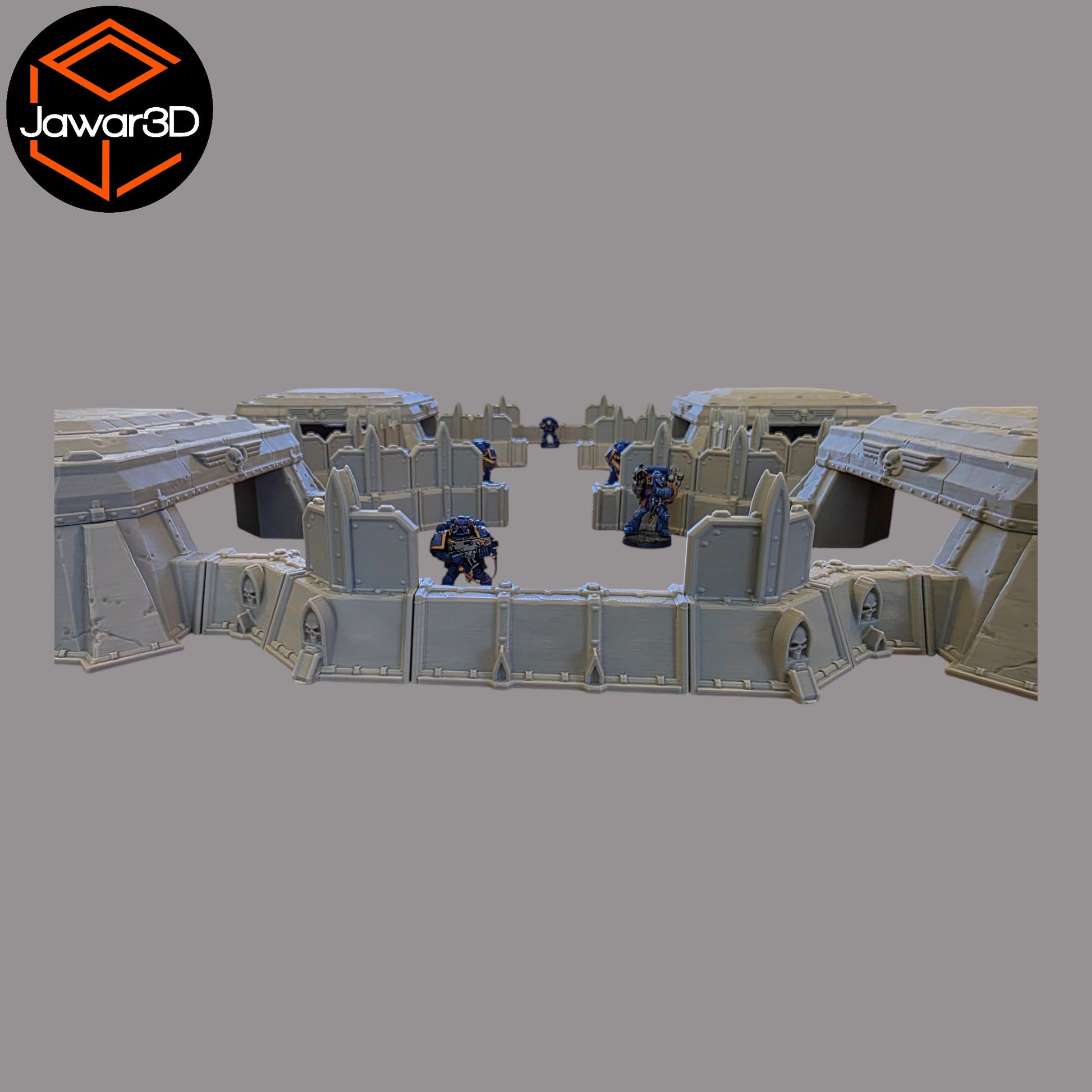 Wargaming 28mm scatter terrain scenery showing 3D-printed Trench Bunker to be compatible with games such as Warhammer 40K, Star Wars Legions, D+D, Dungeons and Dragons, Sci-Fi, Fantasy and other miniature tabletop games. Brand Jawar3d.
