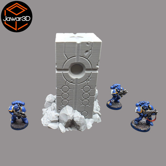 Wargaming 28mm scatter terrain scenery showing 3D-printed item that is compatible with games such as Warhammer 40K, Star Wars Legions, D+D, Dungeons and Dragons, Sci-Fi, Fantasy and other miniature tabletop games. Brand Jawar3d found at www.jawar3d.co.uk.