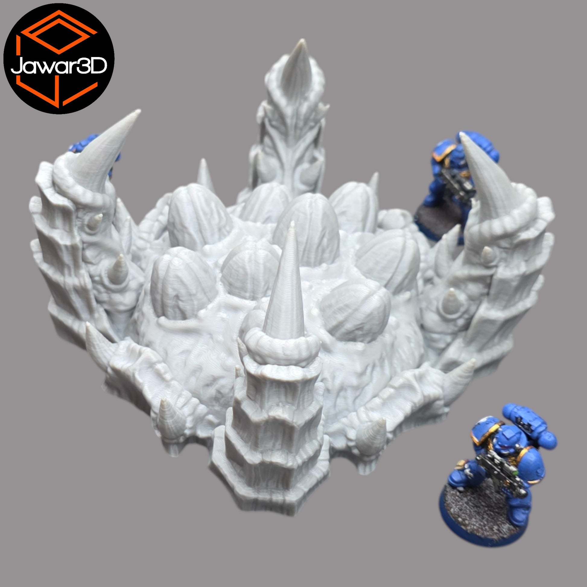 Wargaming 28mm scatter terrain scenery showing 3D-printed item that is compatible with games such as Warhammer 40K, Star Wars Legions, D+D, Dungeons and Dragons, Sci-Fi, Fantasy and other miniature tabletop games. Brand Jawar3d found at www.jawar3d.co.uk.
