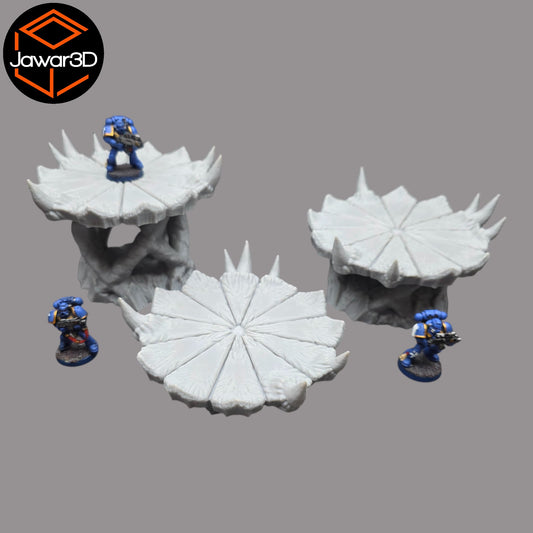 Wargaming 28mm scatter terrain scenery showing 3D-printed item that is compatible with games such as Warhammer 40K, Star Wars Legions, D+D, Dungeons and Dragons, Sci-Fi, Fantasy and other miniature tabletop games. Brand Jawar3d found at www.jawar3d.co.uk.