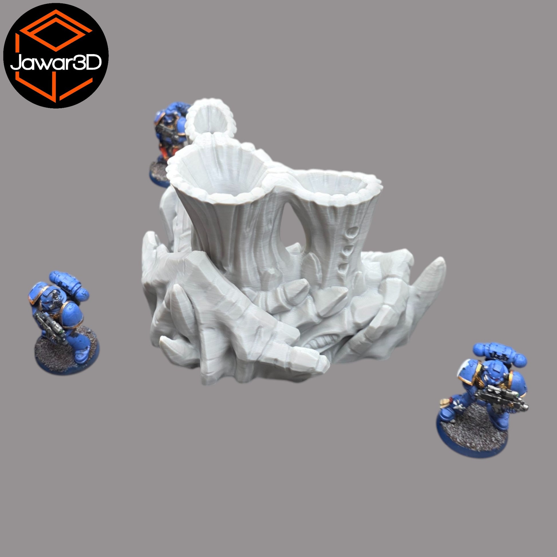 Wargaming 28mm scatter terrain scenery showing 3D-printed item that is compatible with games such as Warhammer 40K, Star Wars Legions, D+D, Dungeons and Dragons, Sci-Fi, Fantasy and other miniature tabletop games. Brand Jawar3d found at www.jawar3d.co.uk.