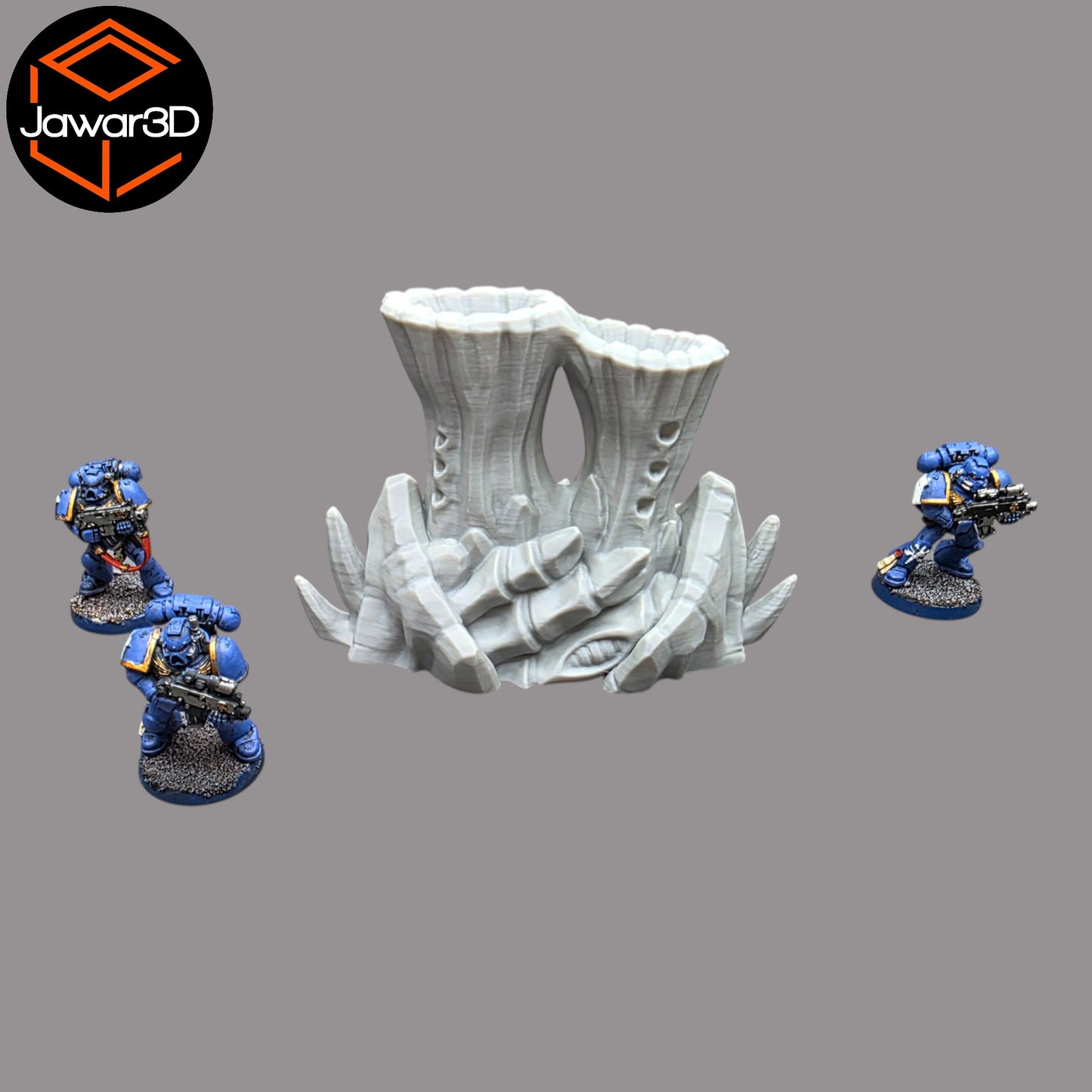 Wargaming 28mm scatter terrain scenery showing 3D-printed item that is compatible with games such as Warhammer 40K, Star Wars Legions, D+D, Dungeons and Dragons, Sci-Fi, Fantasy and other miniature tabletop games. Brand Jawar3d found at www.jawar3d.co.uk.