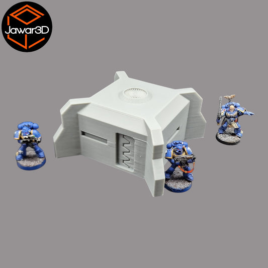 Wargaming 28mm scatter terrain scenery showing 3D-printed item that is compatible with games such as Warhammer 40K, Star Wars Legions, D+D, Dungeons and Dragons, Sci-Fi, Fantasy and other miniature tabletop games. Brand Jawar3d found at www.jawar3d.co.uk.